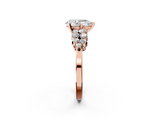 Rose gold Pear Cluster Diamond Engagement Ring with Pavé Band and Four-Prong Setting_62