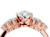 Rose gold Pear Cluster Diamond Engagement Ring with Pavé Band and Four-Prong Setting_64