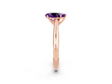 Rose gold Pear Cut Amethyst Solitaire Engagement Ring with Cathedral Setting and Four-Prong Mount_80