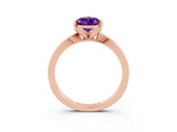 Rose gold Pear Cut Amethyst Solitaire Engagement Ring with Classic Band and Four-Prong Setting_27