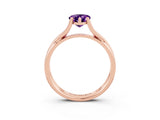 Rose gold Pear Cut Amethyst Solitaire Twist Band Prong Setting Ring_39