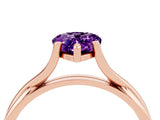 Rose gold Pear Cut Amethyst Solitaire Twist Band Prong Setting Ring_40