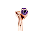Rose gold Pear Cut Amethyst Two-Stone Open Band Ring with Prong Setting_11