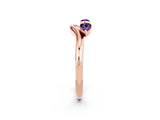 Rose gold Pear Cut Amethyst Two-Stone Open Band Ring with Prong Setting_8