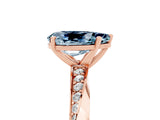 Rose gold Pear Cut Aquamarine Engagement Ring with Side Stone Accents and Four-Prong Setting_65
