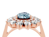 Rose gold Pear Cut Aquamarine Floral Double Halo Engagement Ring with Prong Setting_52