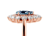 Rose gold Pear Cut Aquamarine Floral Double Halo Engagement Ring with Prong Setting_53