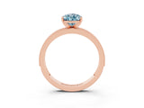 Rose gold Pear Cut Aquamarine Milgrain Pavé Engagement Ring with Four-Prong Setting_3