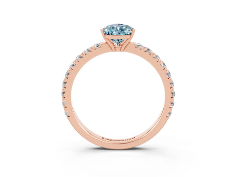Rose gold Pear Cut Aquamarine Pavé Solitaire Engagement Ring with Four-Prong Setting_15