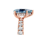 Rose gold Pear Cut Aquamarine Pave Band Solitaire Ring with Four-Prong Setting_29