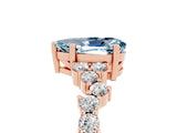 Rose gold Pear Cut Aquamarine Scattered Round Accent Ring with Prong Setting_17