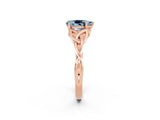 Rose gold Pear Cut Aquamarine Solitaire Celtic Knot Ring with Four-Prong Setting_14