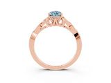 Rose gold Pear Cut Aquamarine Solitaire Celtic Knot Ring with Four-Prong Setting_15