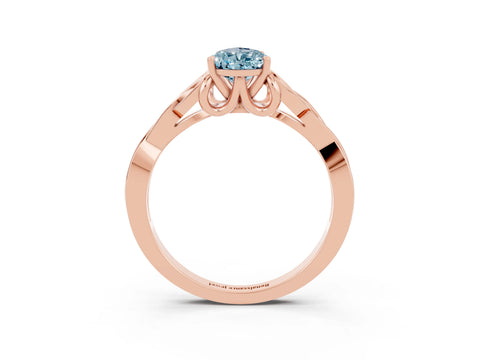 Rose gold Pear Cut Aquamarine Solitaire Celtic Knot Ring with Four-Prong Setting_15