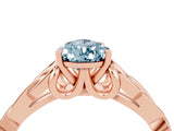 Rose gold Pear Cut Aquamarine Solitaire Celtic Knot Ring with Four-Prong Setting_16