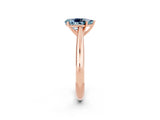 Rose gold Pear Cut Aquamarine Solitaire Engagement Ring with Cathedral Setting and Four-Prong Mount_20