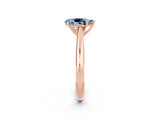 Rose gold Pear Cut Aquamarine Solitaire Engagement Ring with Cathedral Setting and Four-Prong Mount_26