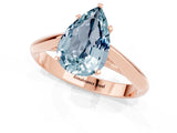 Rose gold Pear Cut Aquamarine Solitaire Engagement Ring with Cathedral Setting and Four-Prong Mount_85