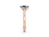 Rose gold Pear Cut Aquamarine Solitaire Engagement Ring with Cathedral Setting and Four-Prong Mount_86