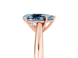 Rose gold Pear Cut Aquamarine Solitaire Engagement Ring with Cathedral Setting and Four-Prong Mount_89
