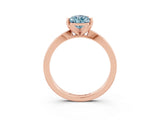 Rose gold Pear Cut Aquamarine Solitaire Engagement Ring with Classic Band and Four-Prong Setting_27
