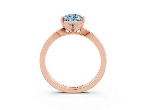 Rose gold Pear Cut Aquamarine Solitaire Engagement Ring with Classic Band and Four-Prong Setting_27