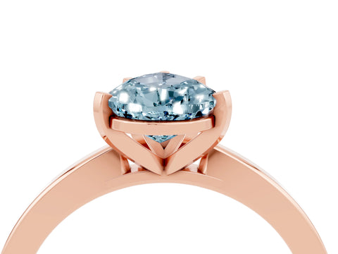 Rose gold Pear Cut Aquamarine Solitaire Engagement Ring with Classic Band and Four-Prong Setting_28