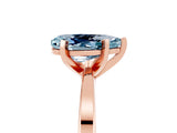 Rose gold Pear Cut Aquamarine Solitaire Engagement Ring with Classic Band and Four-Prong Setting_29