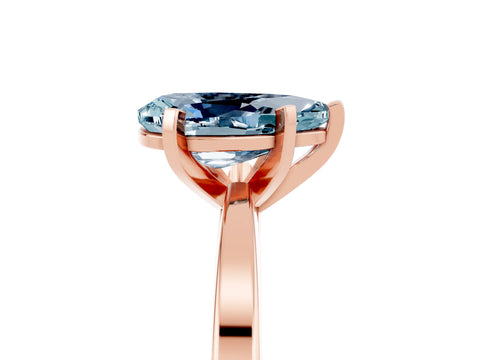 Rose gold Pear Cut Aquamarine Solitaire Engagement Ring with Classic Band and Four-Prong Setting_29