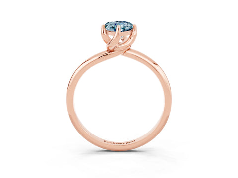 Rose gold Pear Cut Aquamarine Solitaire Engagement Ring with Four-Prong Setting and Classic Band_27