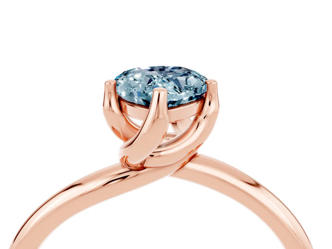 Rose gold Pear Cut Aquamarine Solitaire Engagement Ring with Four-Prong Setting and Classic Band_28