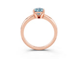 Rose gold Pear Cut Aquamarine Solitaire Engagement Ring with Round Band and Four-Prong Setting_3