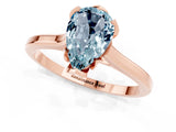 Rose gold Pear Cut Aquamarine Solitaire Ring with Flower Prong Setting and Classic Band_37