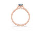 Rose gold Pear Cut Aquamarine Solitaire Ring with Flower Prong Setting and Classic Band_39