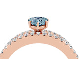 Rose gold Pear Cut Aquamarine Solitaire Ring with Pavé and Channel Set Band_4