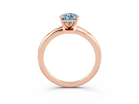 Rose gold Pear Cut Aquamarine Solitaire Ring with Six-Prong Setting and Classic Band_3