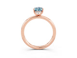 Rose gold Pear Cut Aquamarine Solitaire Ring with Thin Band and Four-Prong Setting_15