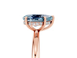 Rose gold Pear Cut Aquamarine Solitaire Ring with Thin Band and Four-Prong Setting_17