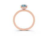 Rose gold Pear Cut Aquamarine Solitaire Ring with Thin Band and Prong Setting_15