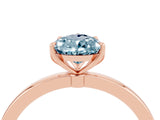 Rose gold Pear Cut Aquamarine Solitaire Ring with Thin Band and Prong Setting_16