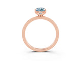 Rose gold Pear Cut Aquamarine Solitaire Ring with Thin Band and Prong Setting_27