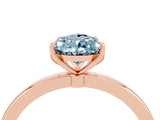 Rose gold Pear Cut Aquamarine Solitaire Ring with Thin Band and Prong Setting_28
