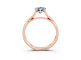 Rose gold Pear Cut Aquamarine Solitaire Twist Band Prong Setting Ring_39