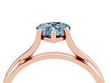 Rose gold Pear Cut Aquamarine Solitaire Twist Band Prong Setting Ring_40