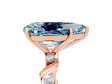 Rose gold Pear Cut Aquamarine Solitaire Twisted Band with Round  Accents and Prong Setting_29