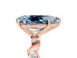 Rose gold Pear Cut Aquamarine Solitaire Twisted Band with Round  Accents and Prong Setting_42