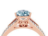 Rose gold Pear Cut Aquamarine Split Shank Engagement Ring with Pavé Band_4