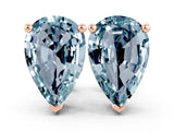 Rose gold Pear Cut Aquamarine Stud Earrings_36