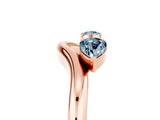 Rose gold Pear Cut Aquamarine Two-Stone Open Band Ring with Prong Setting_11