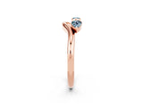 Rose gold Pear Cut Aquamarine Two-Stone Open Band Ring with Prong Setting_8